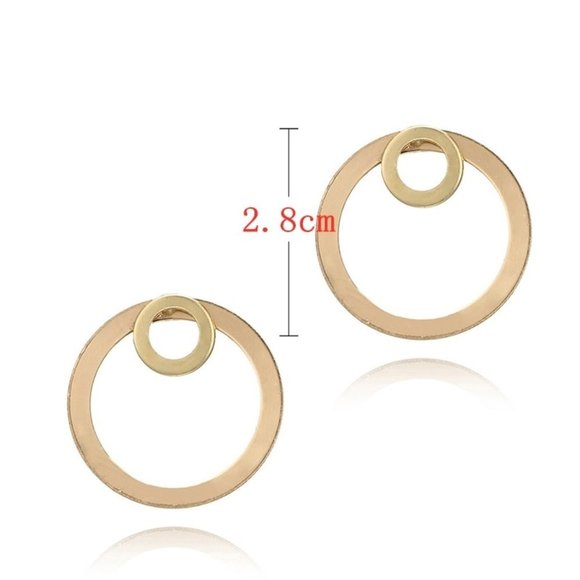 Earrings Women Circle Minimalist Bohemian Hoop Drop Cute Trendy Jewelry - Picture 6 of 7